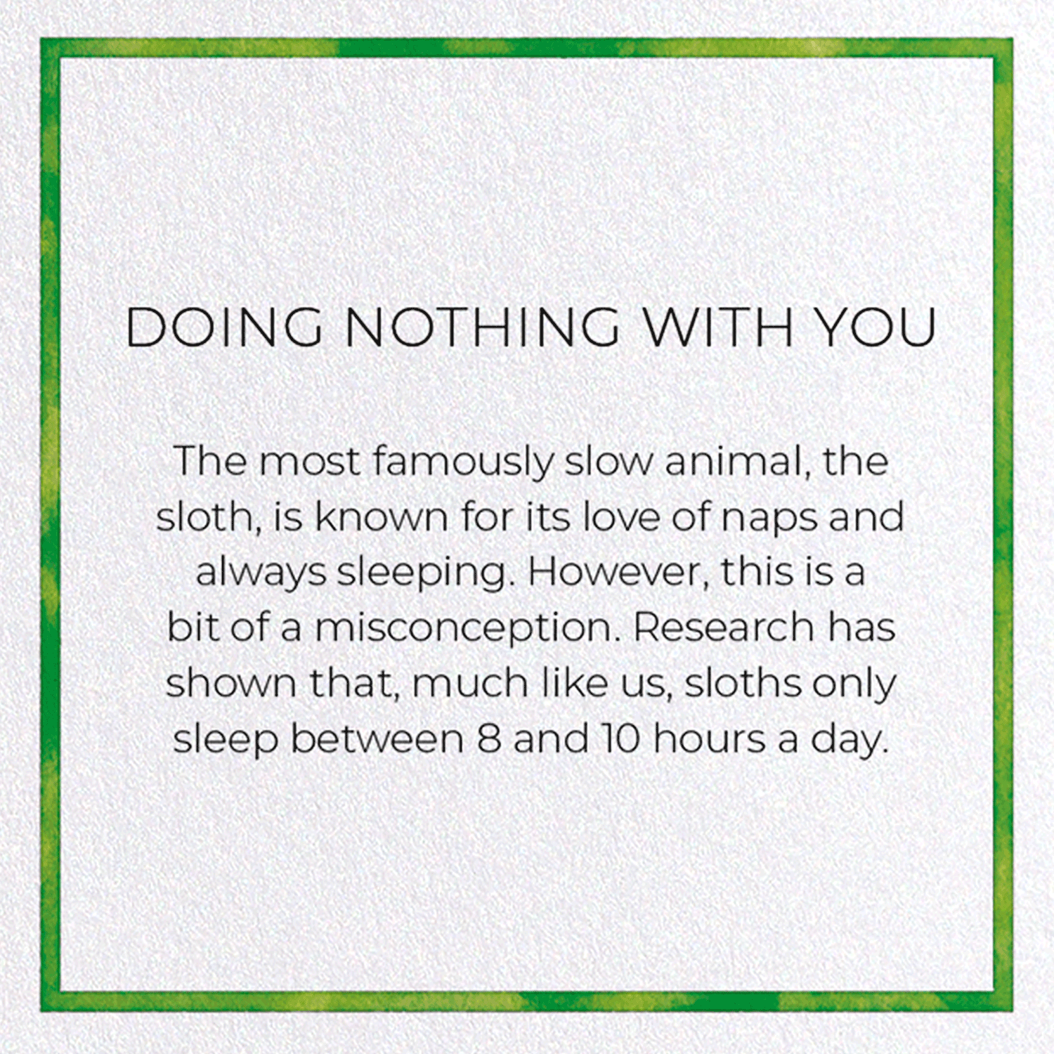 DOING NOTHING WITH YOU