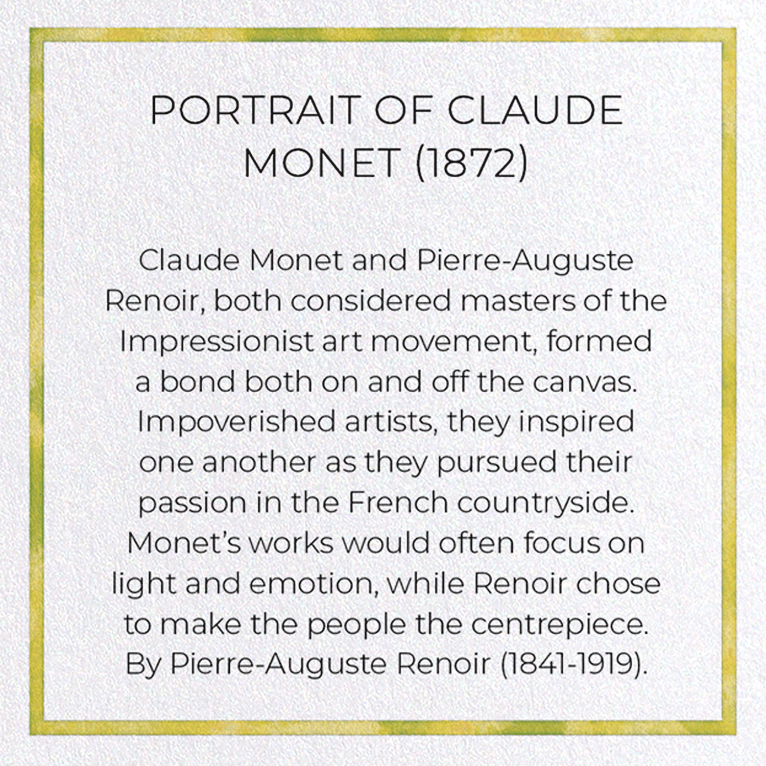 PORTRAIT OF CLAUDE MONET (1872)