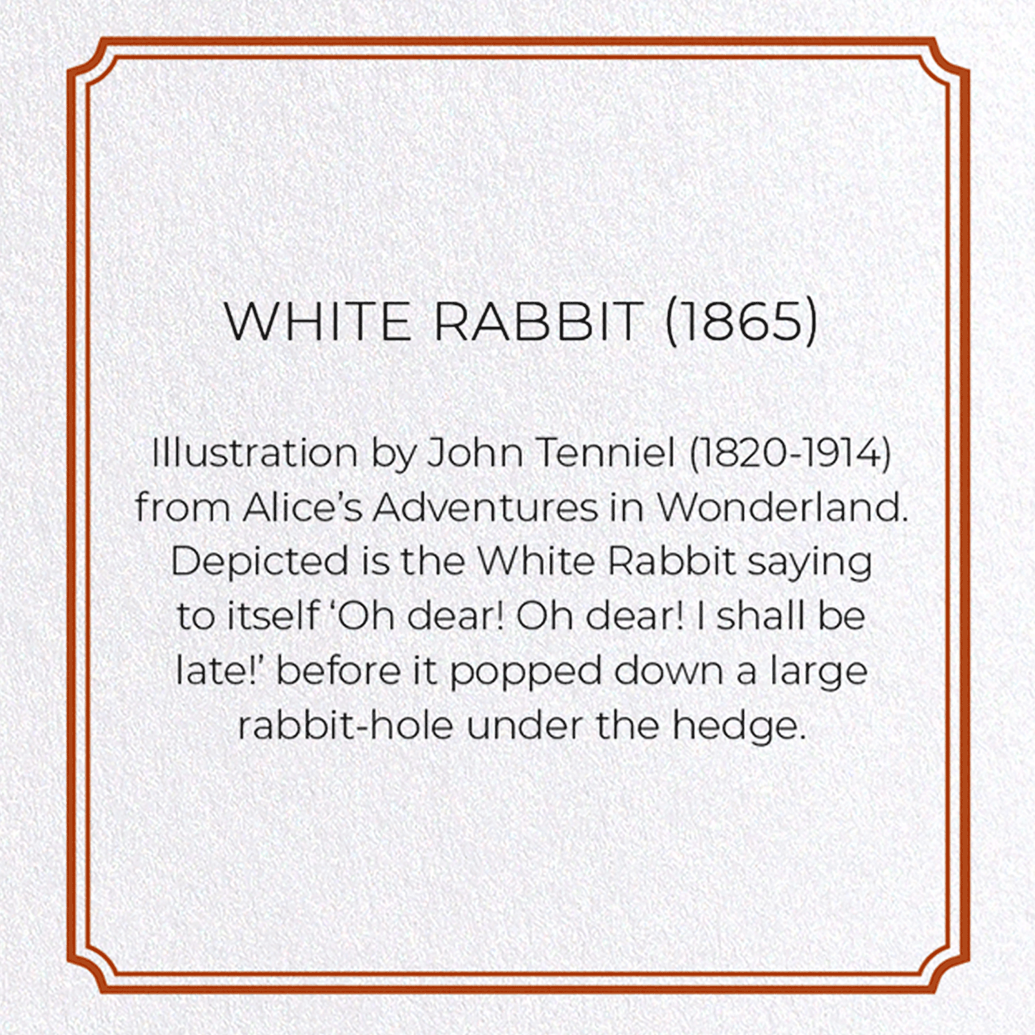 WHITE RABBIT (1865)