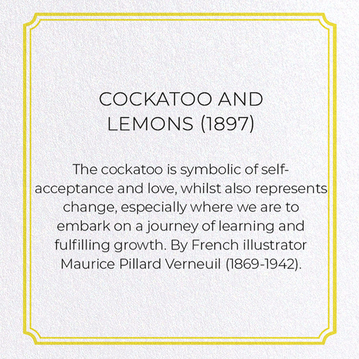 COCKATOO AND LEMONS (1897)