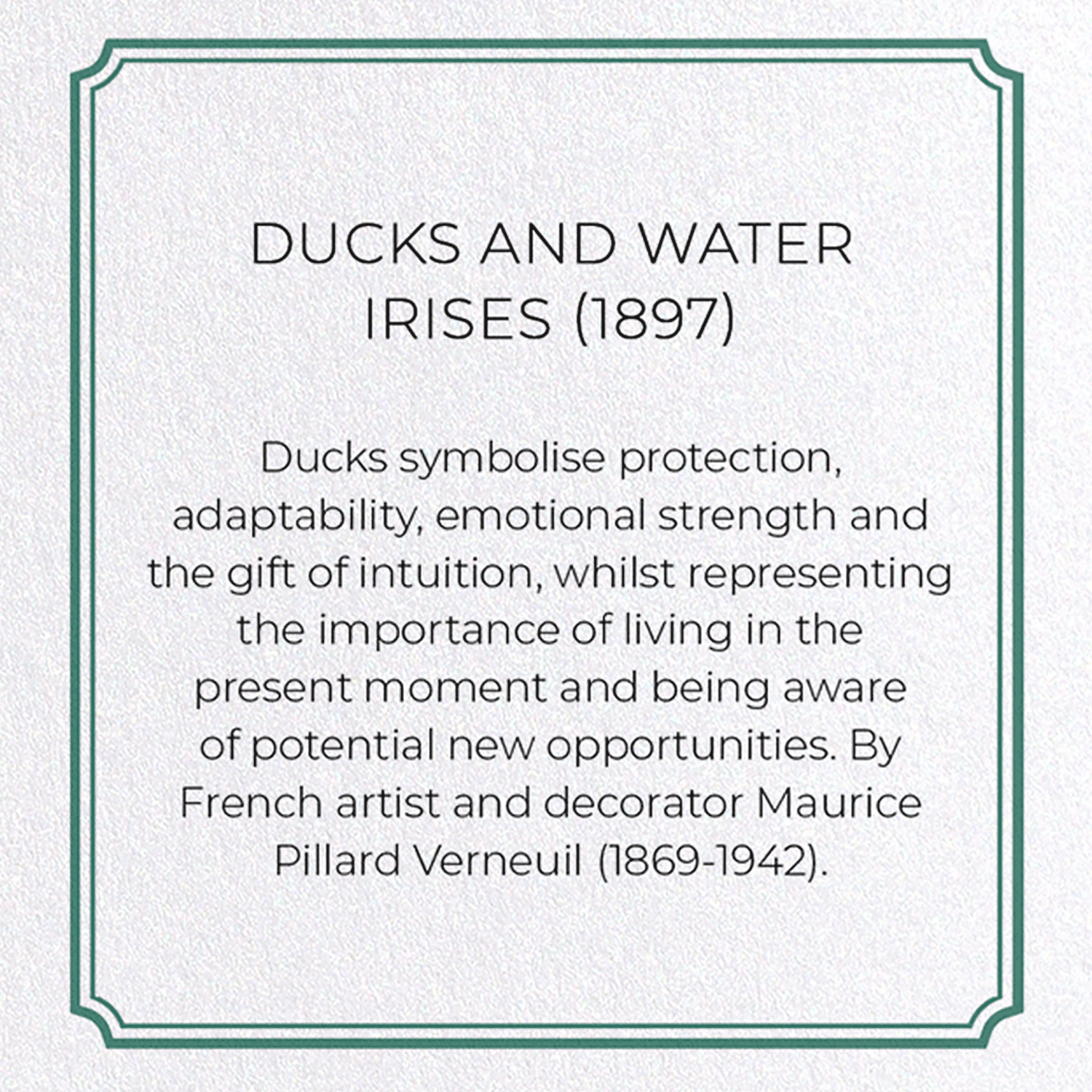 DUCKS AND WATER IRISES (1897)