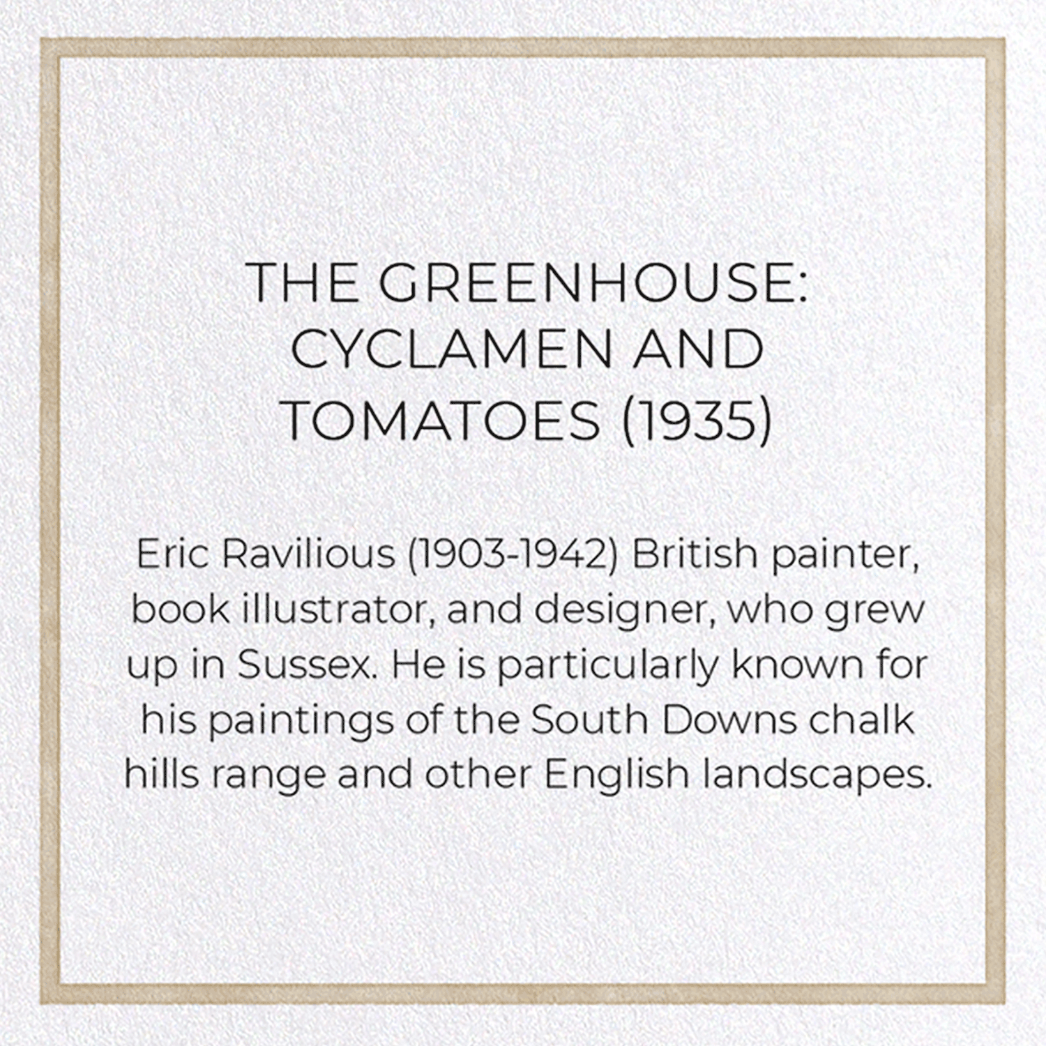 THE GREENHOUSE: CYCLAMEN AND TOMATOES (1935)
