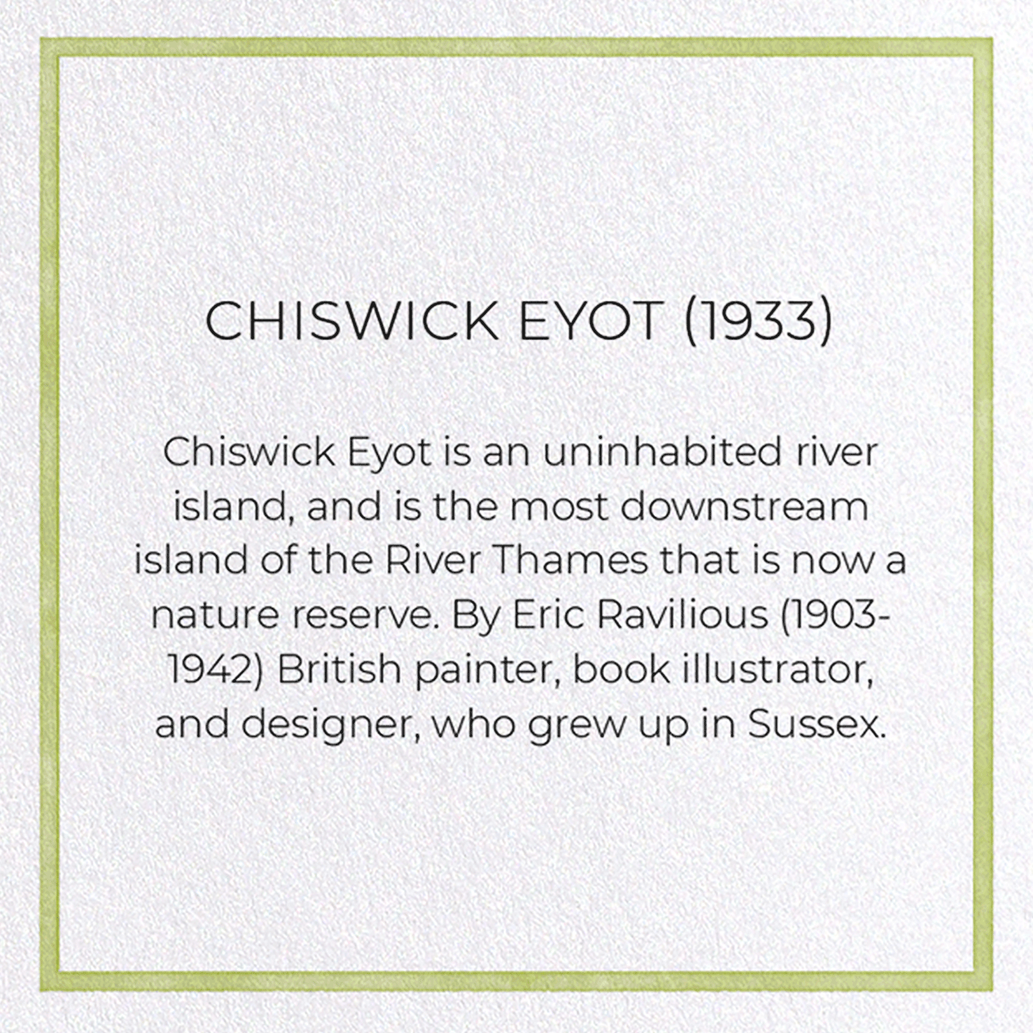 CHISWICK EYOT (1933)
