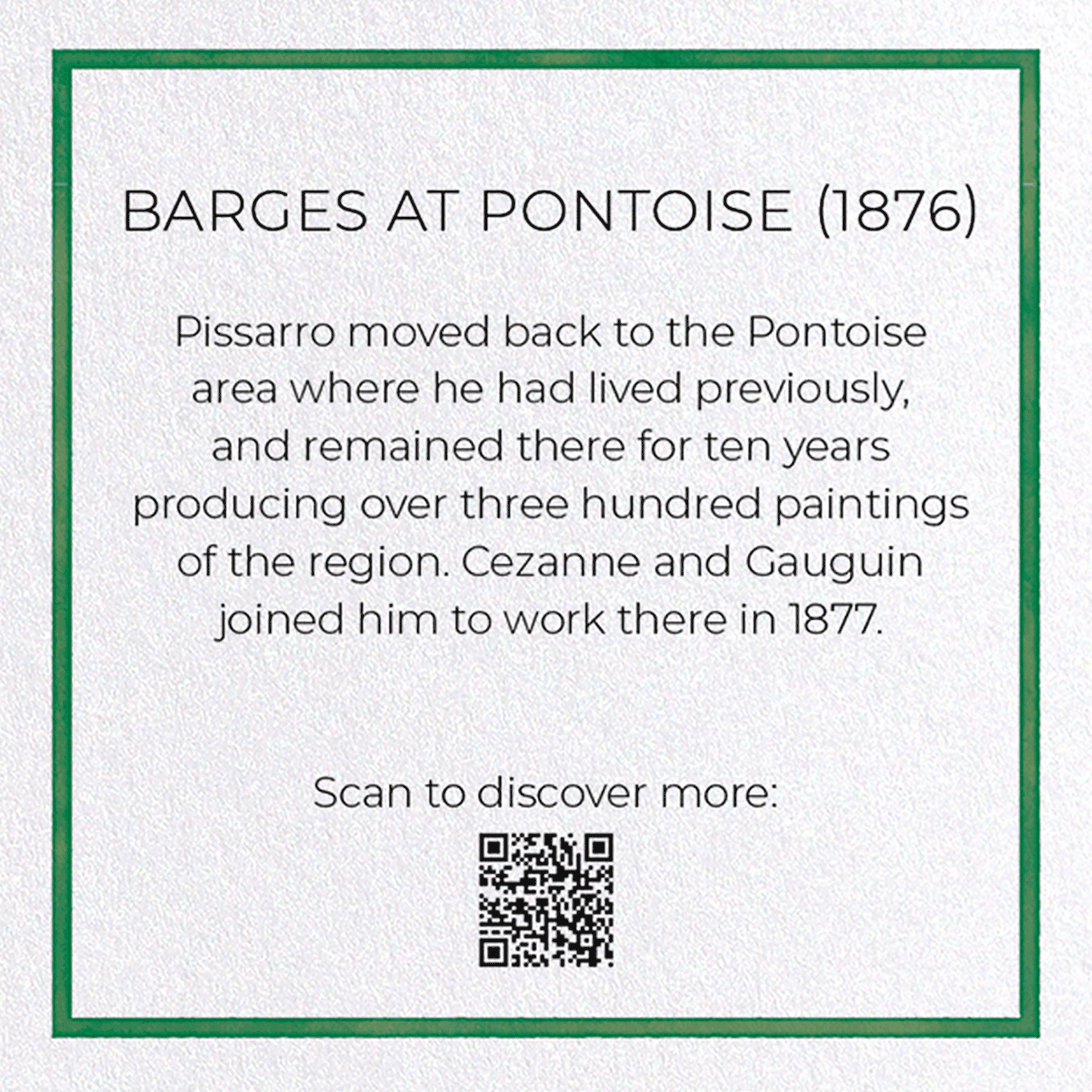 BARGES AT PONTOISE (1876)