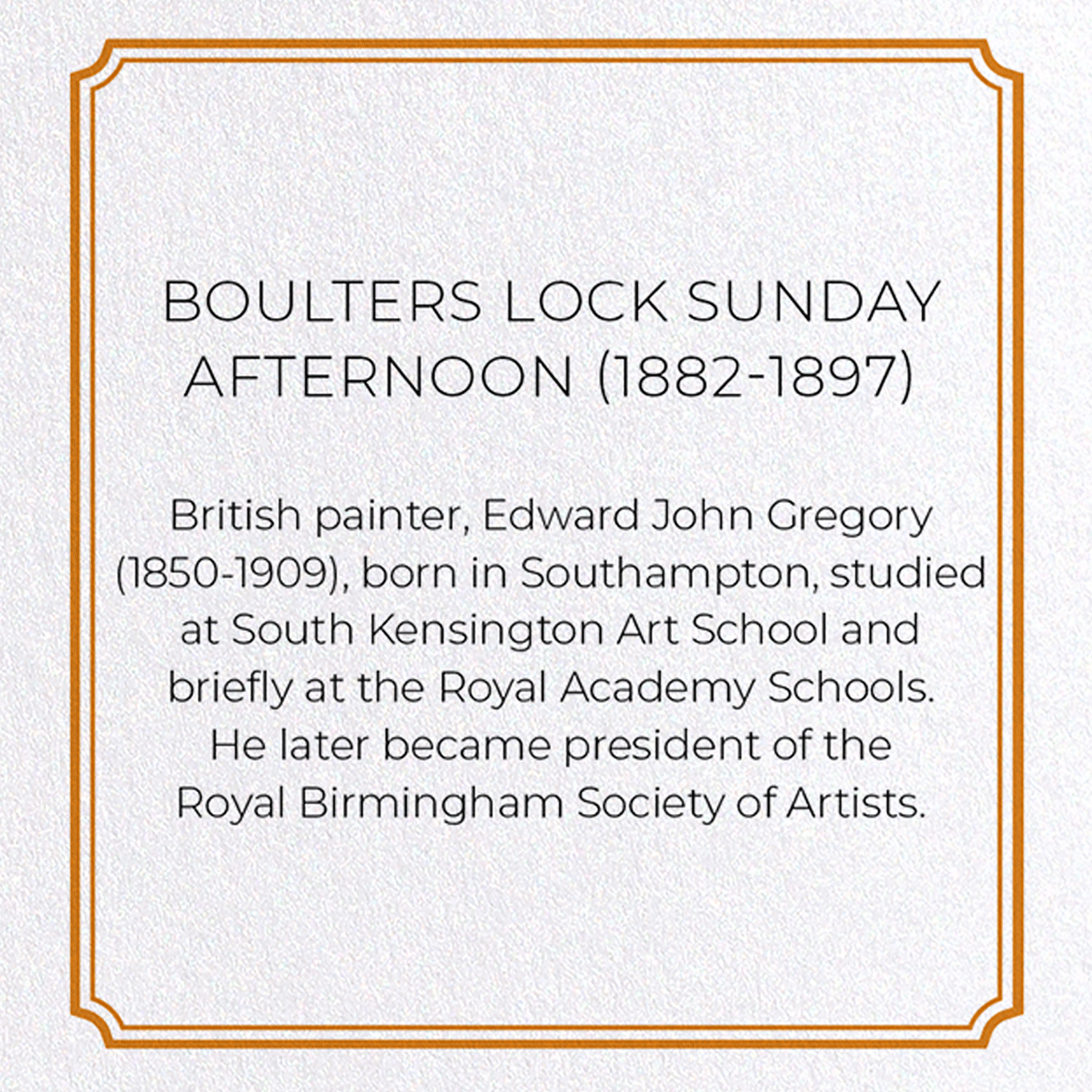 BOULTERS LOCK SUNDAY AFTERNOON (1882-1897)