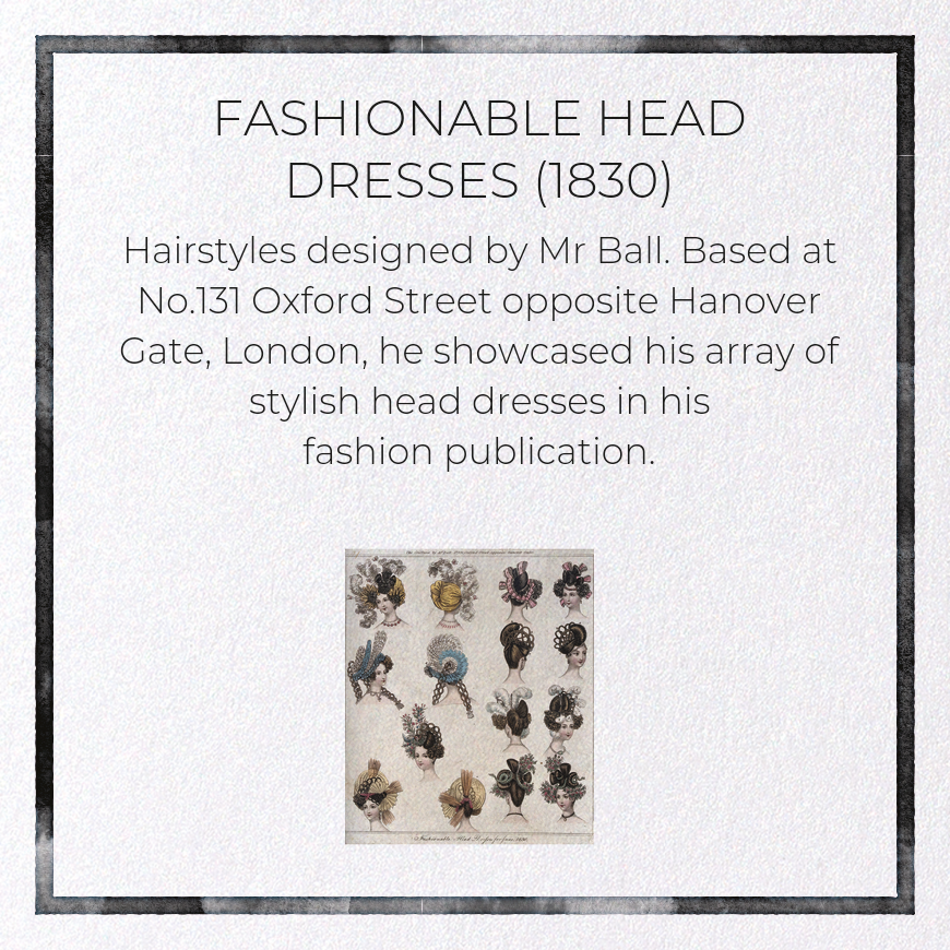 FASHIONABLE HEAD DRESSES (1830)
