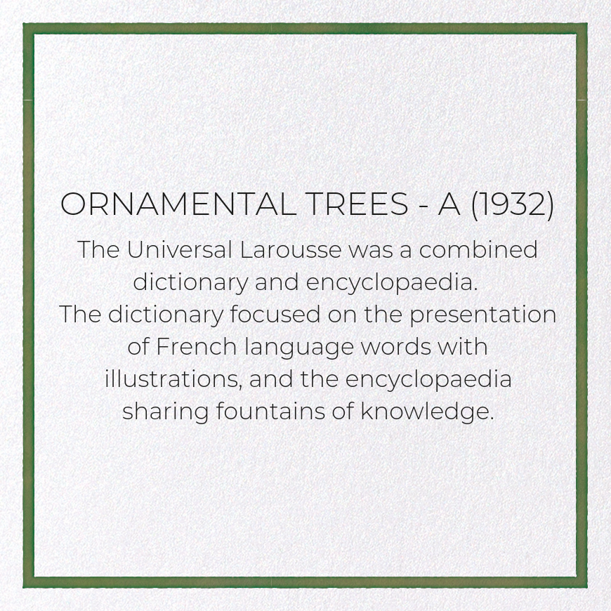 ORNAMENTAL TREES - A (1932)