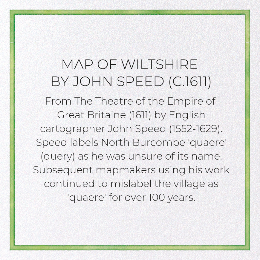 MAP OF WILTSHIRE BY JOHN SPEED (C.1611)