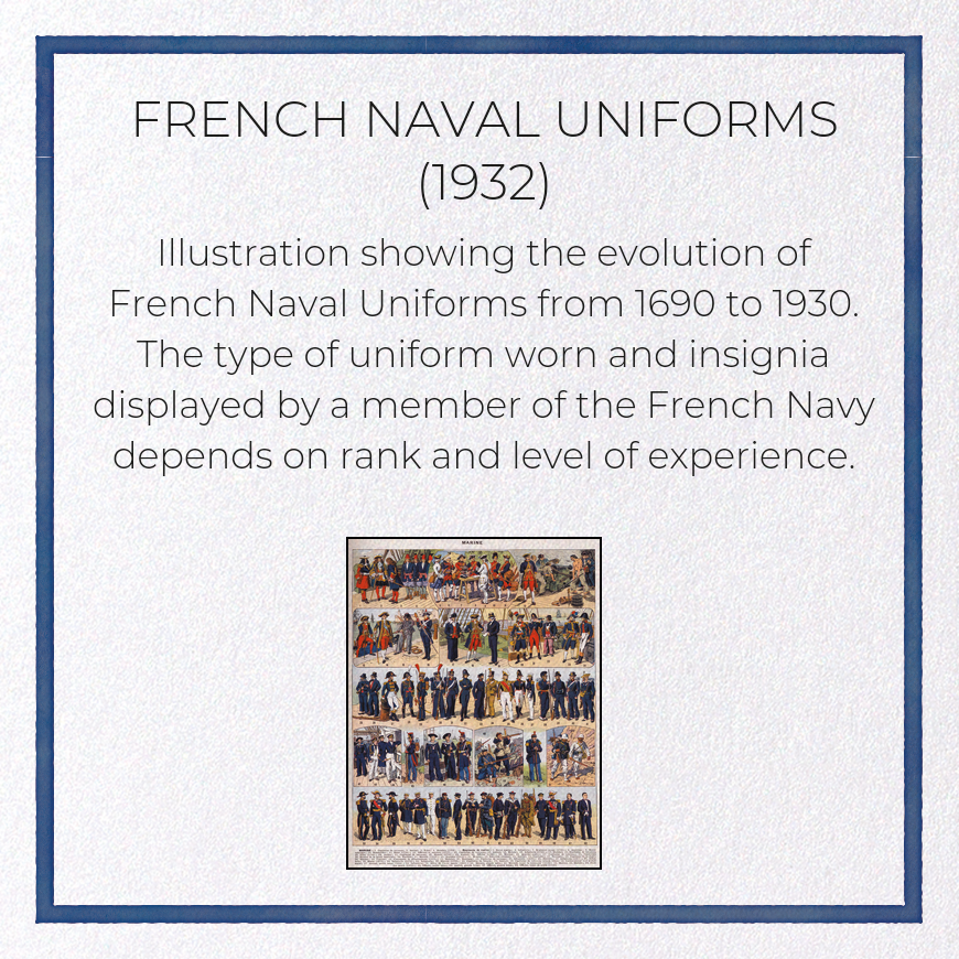 FRENCH NAVAL UNIFORMS (1932)
