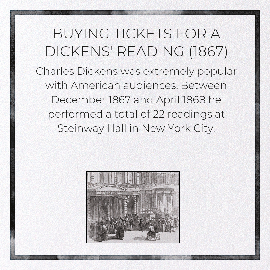 BUYING TICKETS FOR A DICKENS' READING (1867)