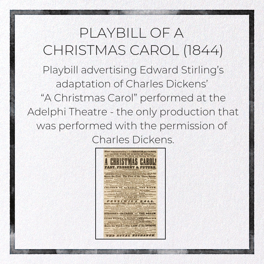 PLAYBILL OF A CHRISTMAS CAROL (1844)