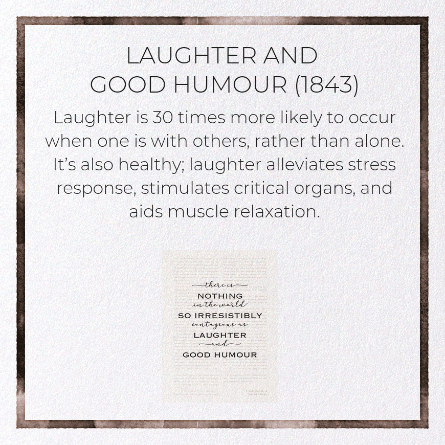 LAUGHTER AND GOOD HUMOUR (1843)
