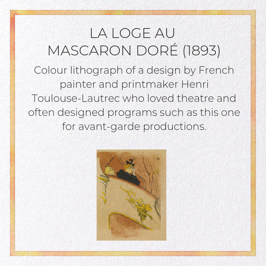 LA LOGE AU MASCARON DORÉ (1893)