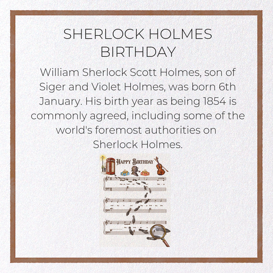 SHERLOCK HOLMES BIRTHDAY