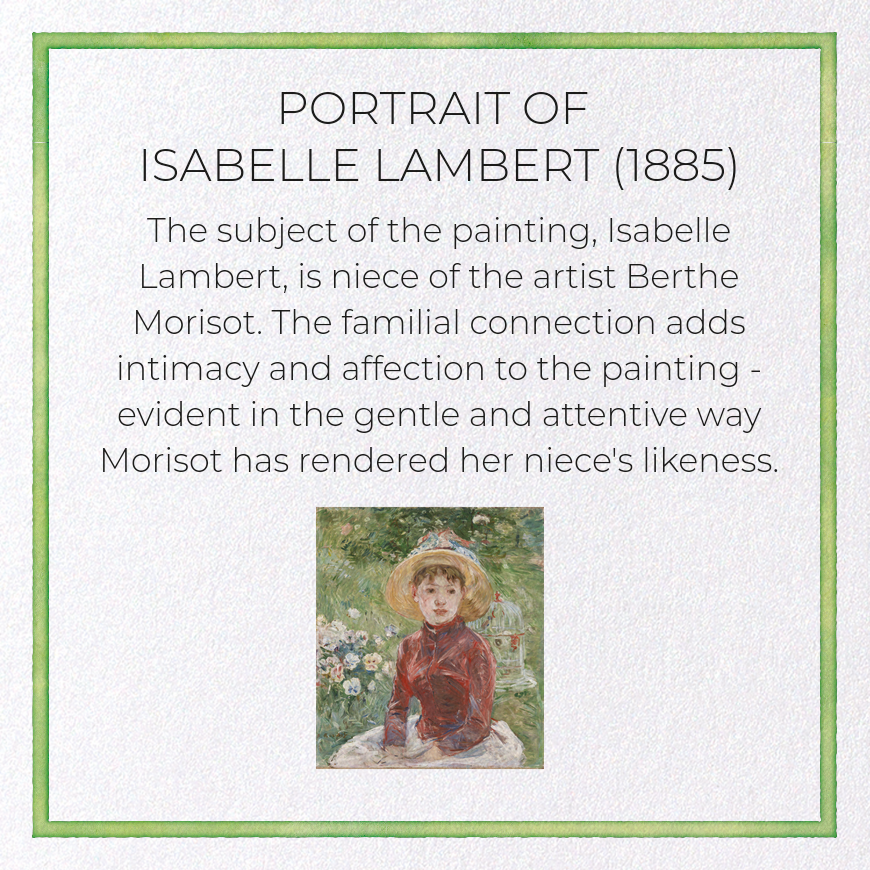 PORTRAIT OF ISABELLE LAMBERT (1885)