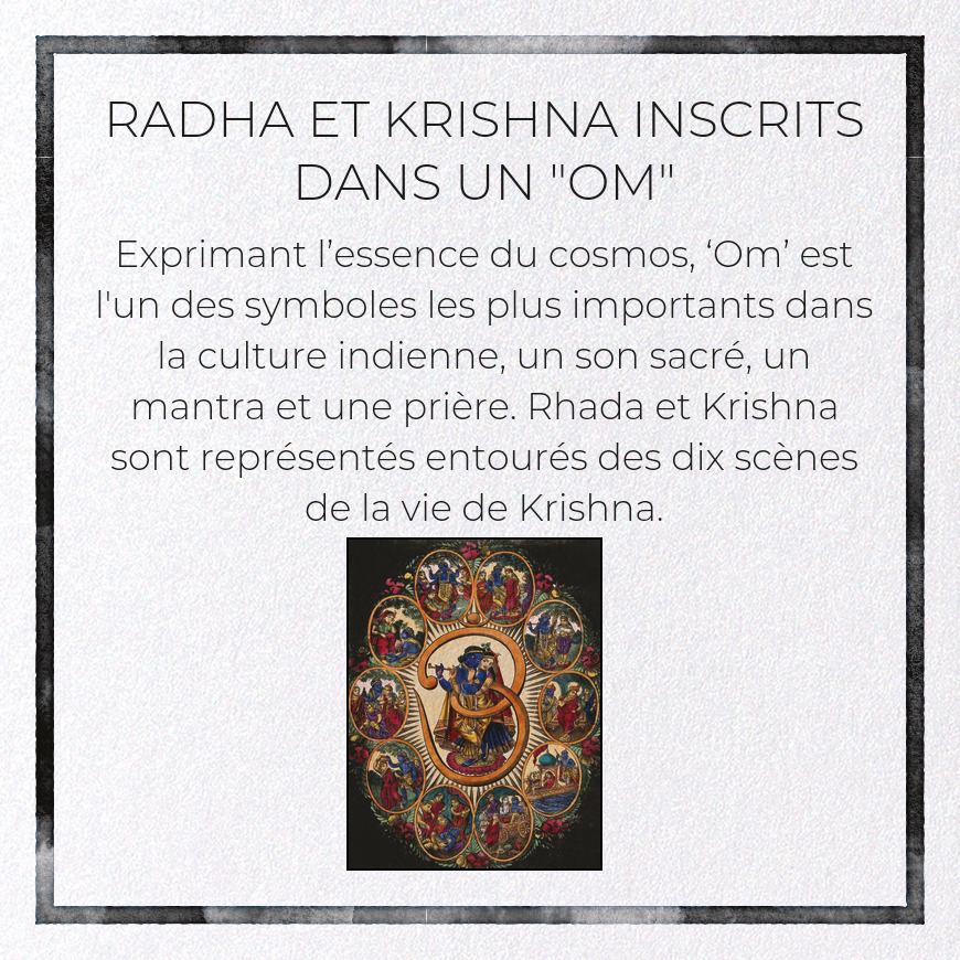 RADHA ET KRISHNA INSCRITS DANS UN "OM"