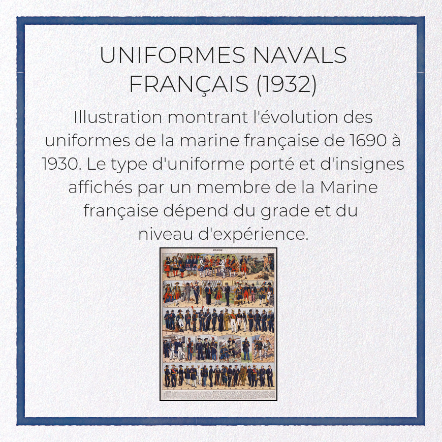 UNIFORMES NAVALS FRANÇAIS (1932)