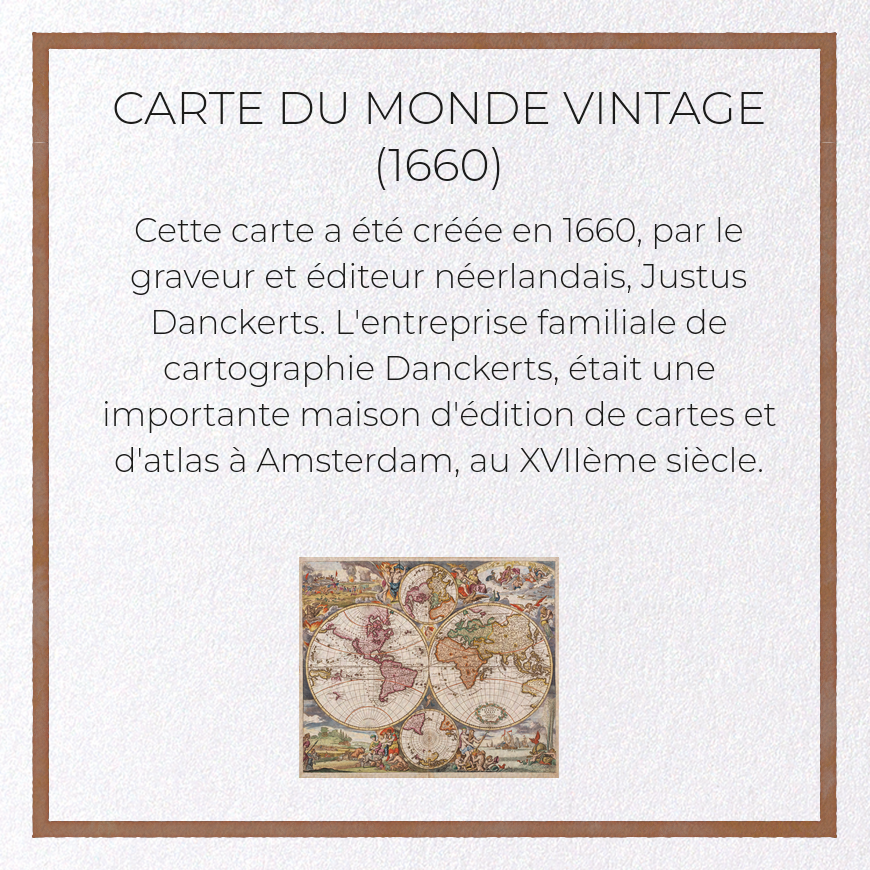 CARTE DU MONDE VINTAGE (1660)