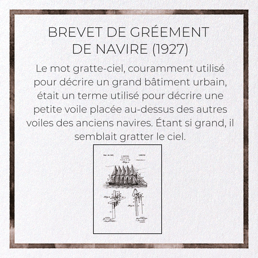BREVET DE GRÉEMENT DE NAVIRE (1927)