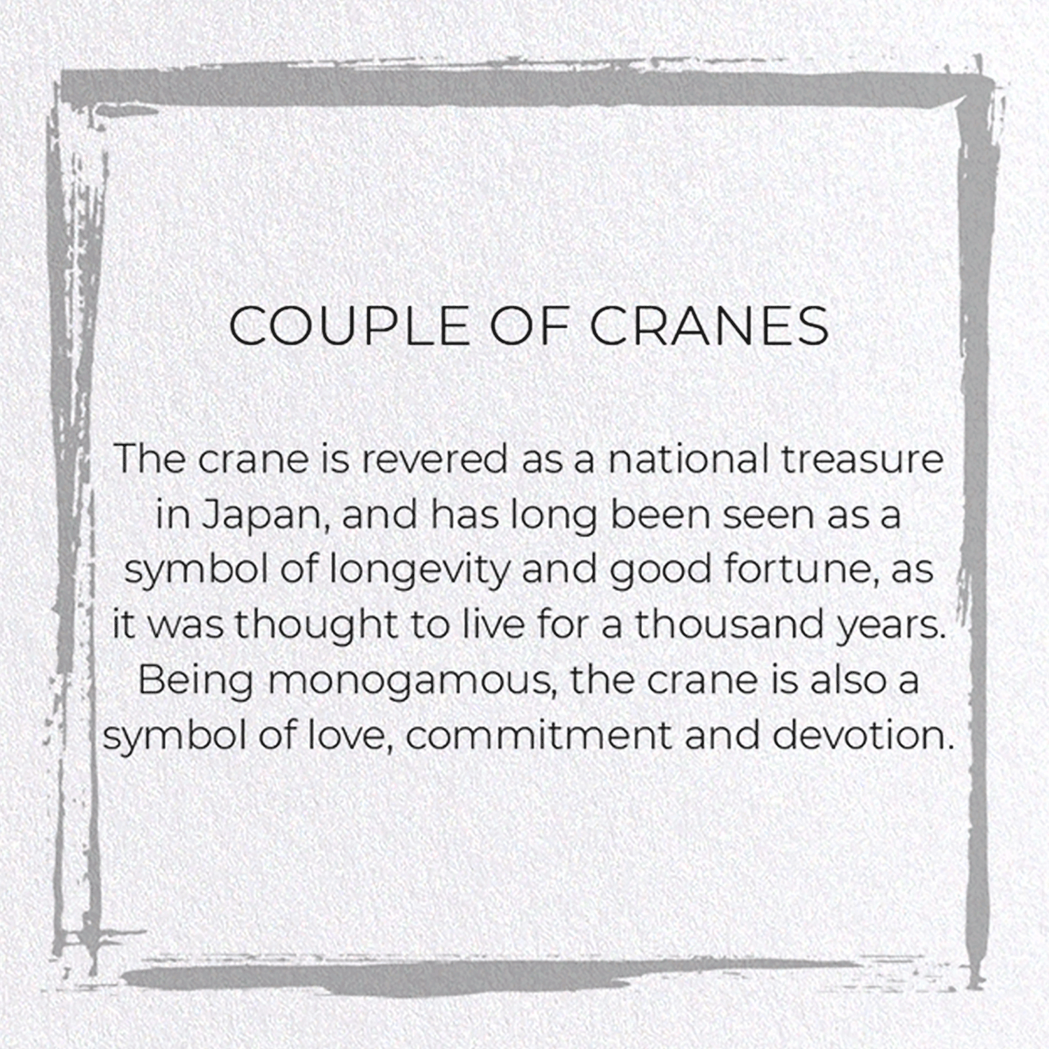 COUPLE OF CRANES