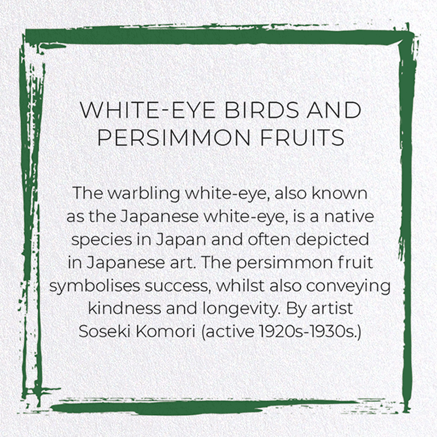 WHITE-EYE BIRDS AND PERSIMMON FRUITS