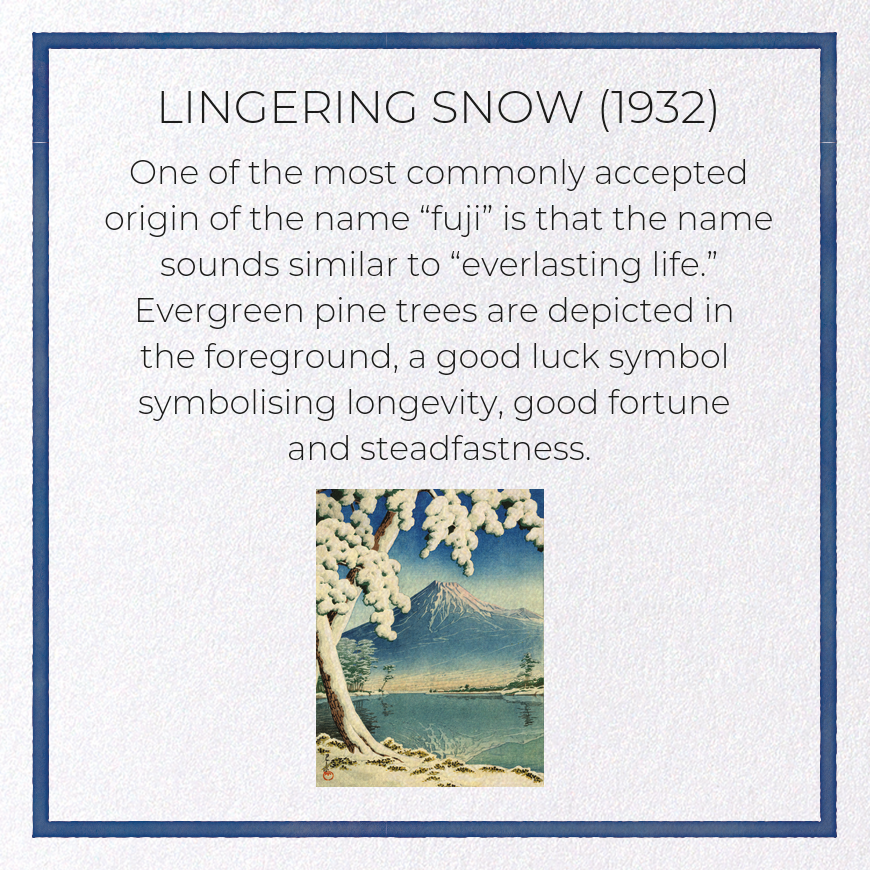 LINGERING SNOW (1932)