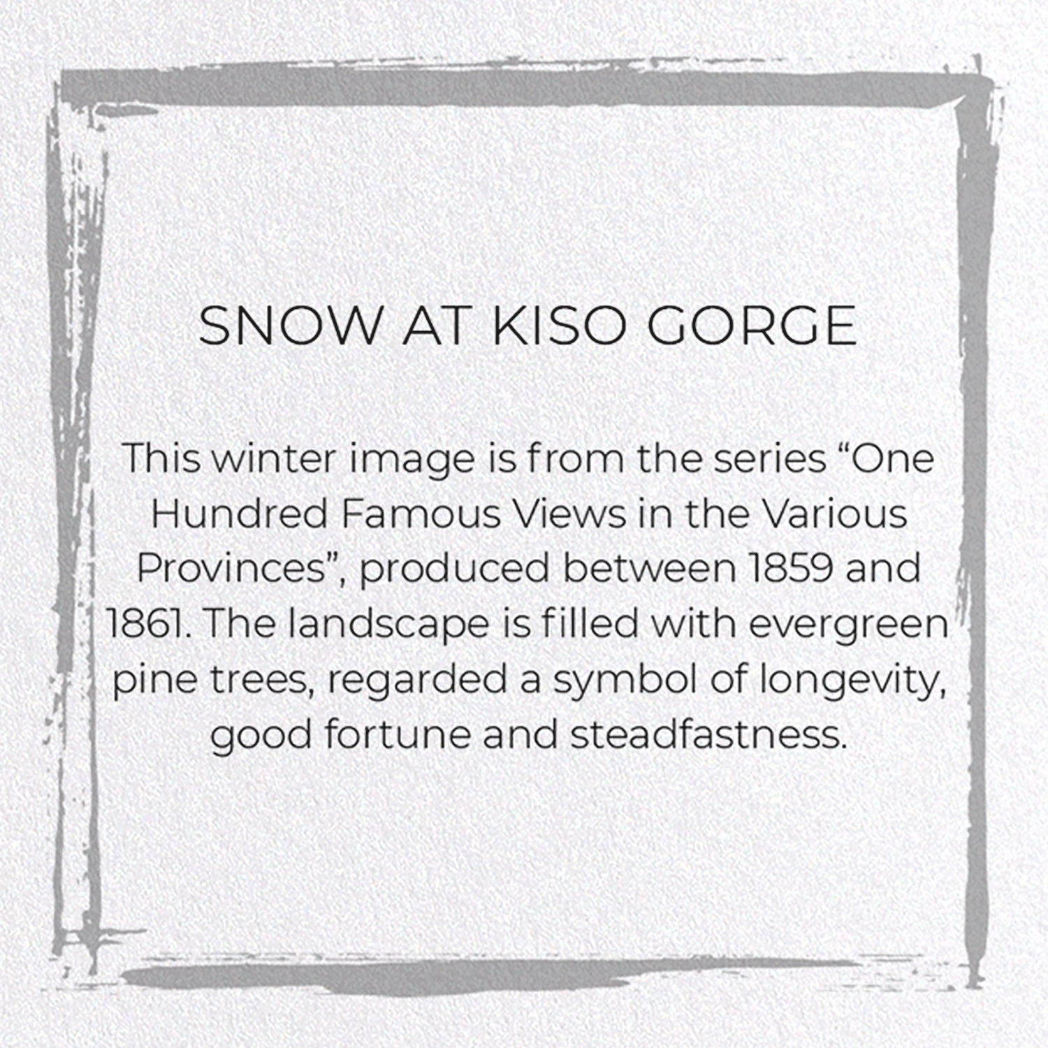 SNOW AT KISO GORGE