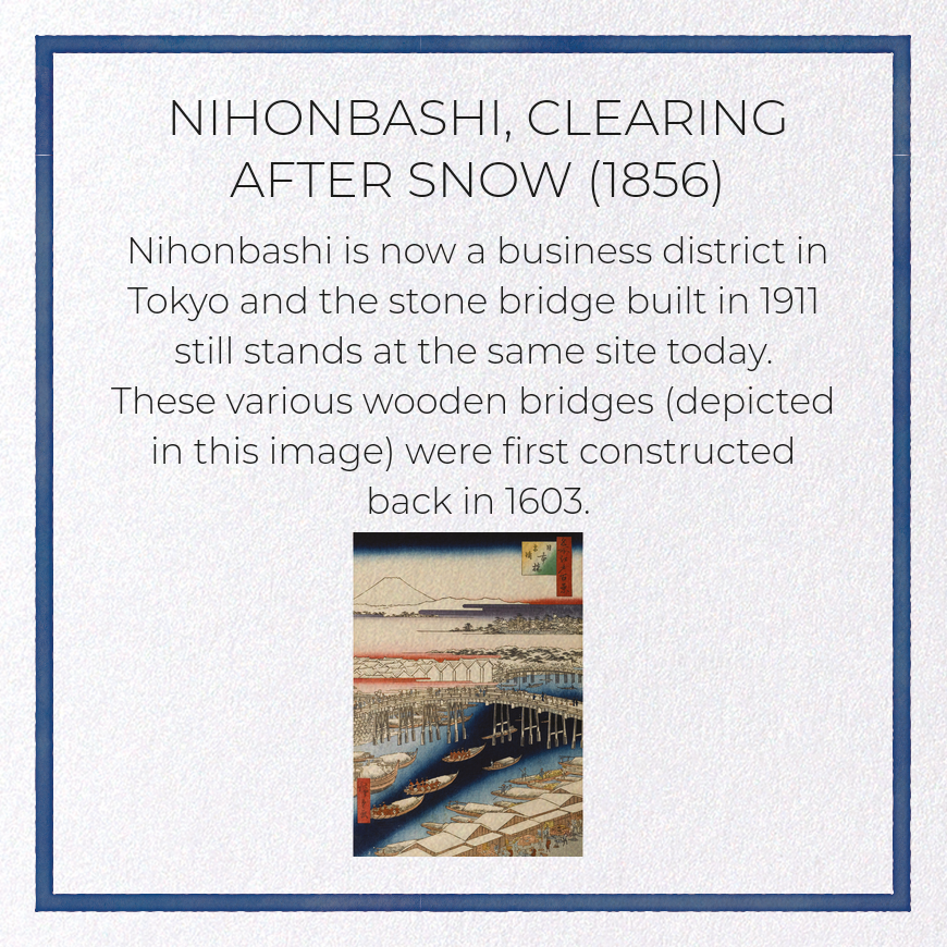 NIHONBASHI, CLEARING AFTER SNOW (1856)