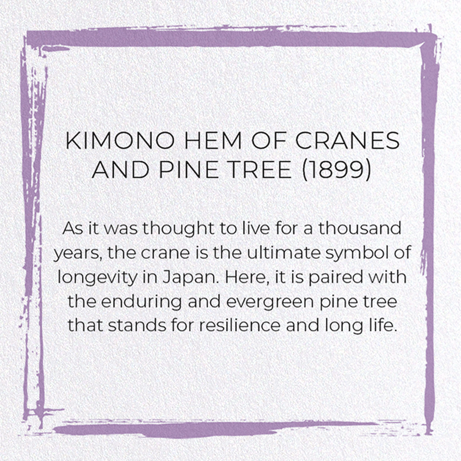 KIMONO HEM OF CRANES AND PINE TREE (1899)