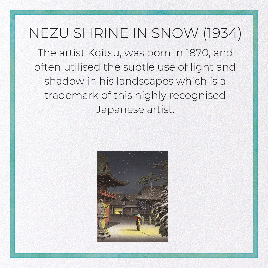 NEZU SHRINE IN SNOW (1934)