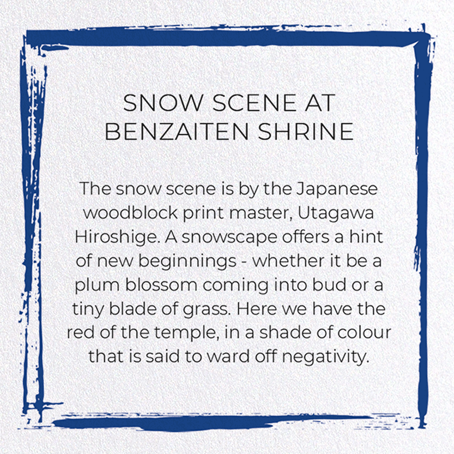SNOW SCENE AT BENZAITEN SHRINE