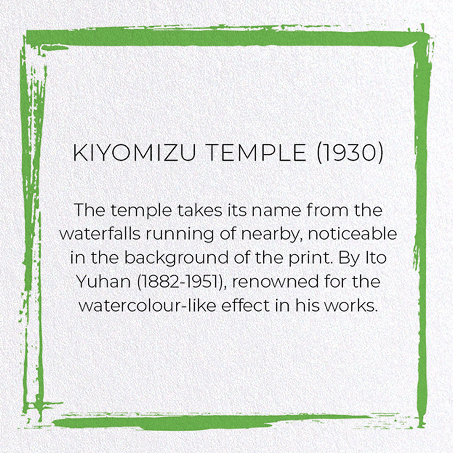 KIYOMIZU TEMPLE (1930)