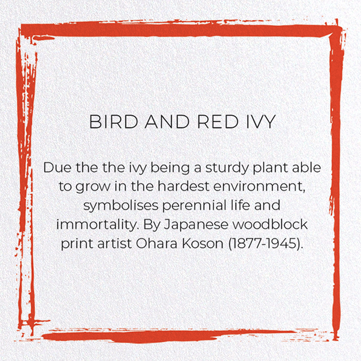 BIRD AND RED IVY