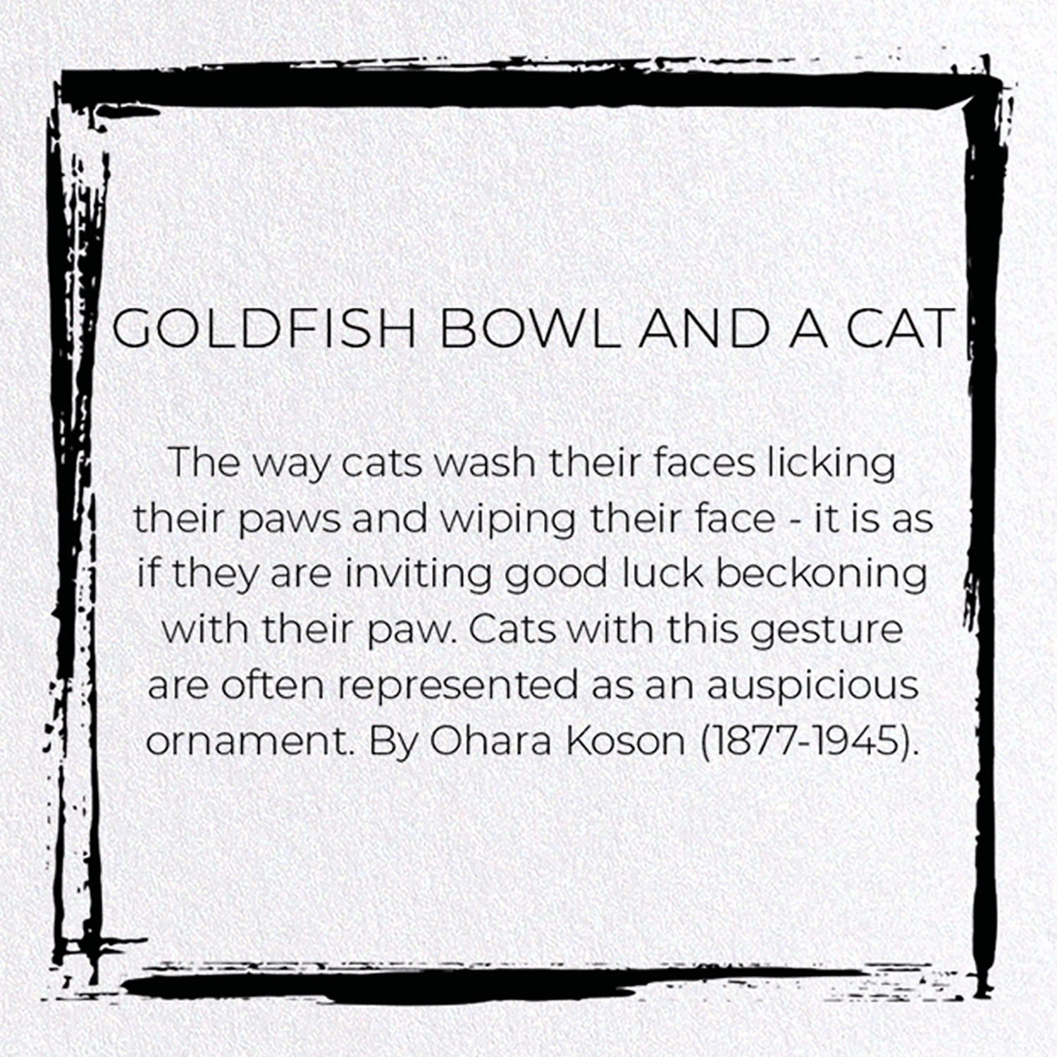 GOLDFISH BOWL AND A CAT