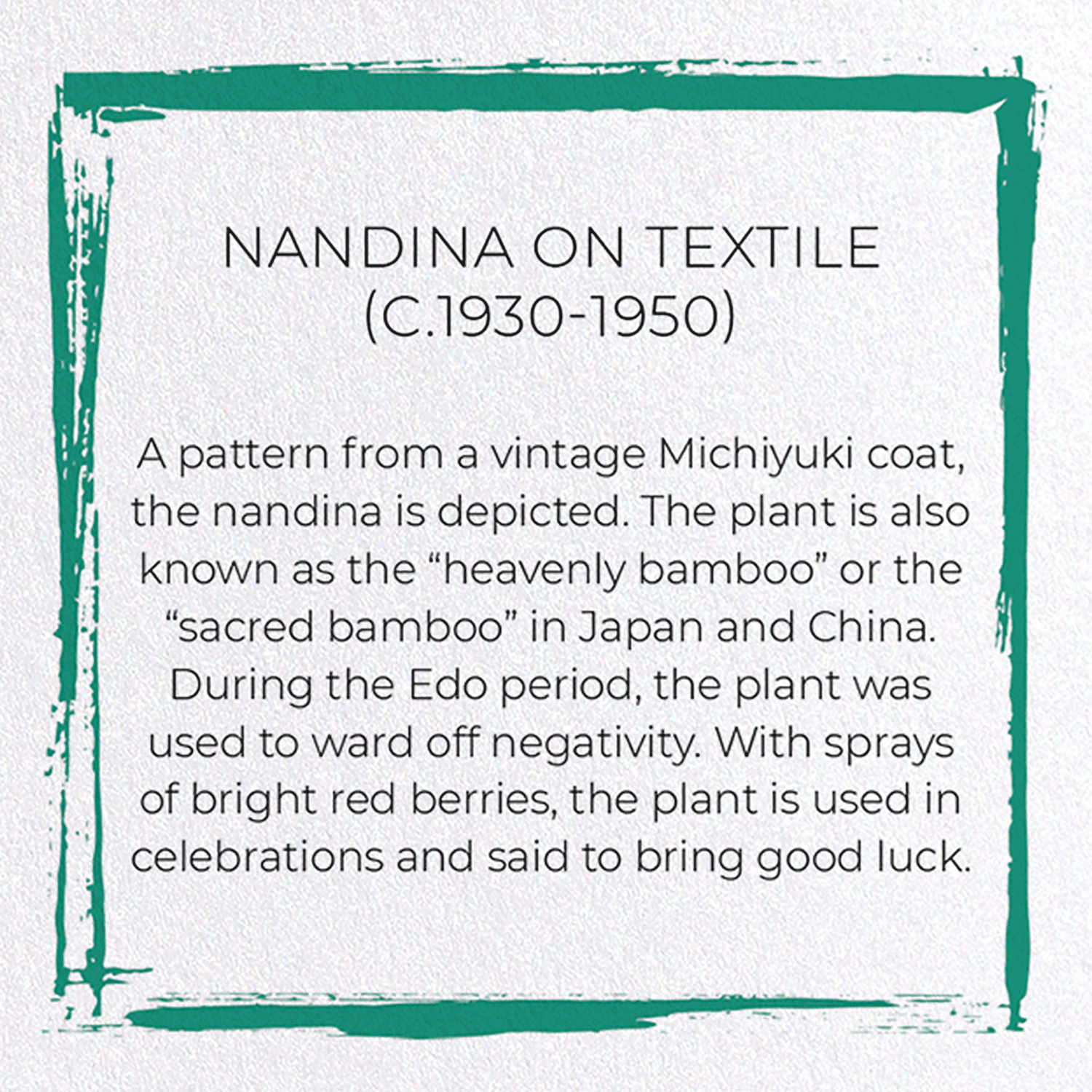 NANDINA ON TEXTILE (C.1930-1950)