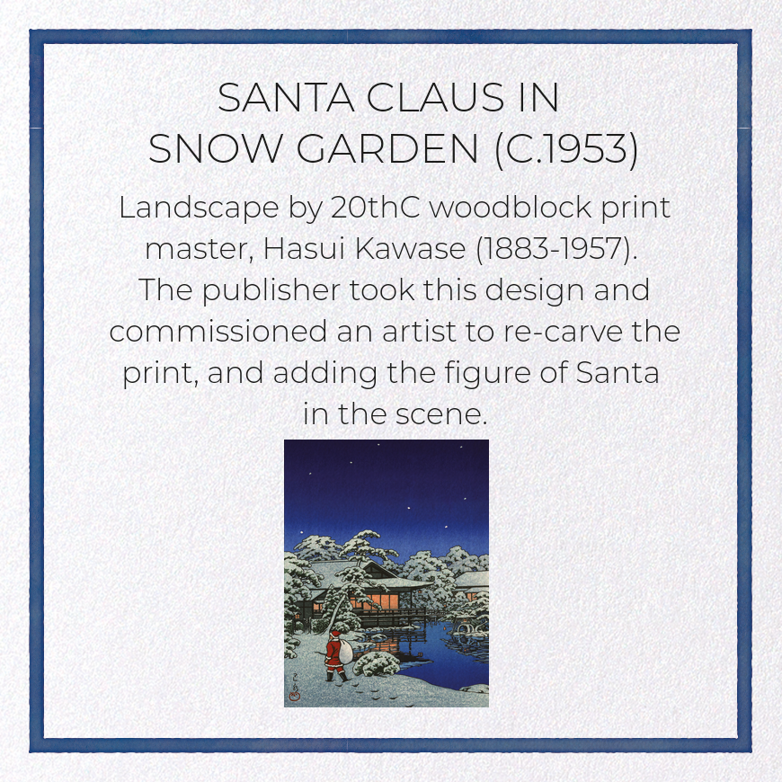 SANTA CLAUS IN SNOW GARDEN (C.1953)