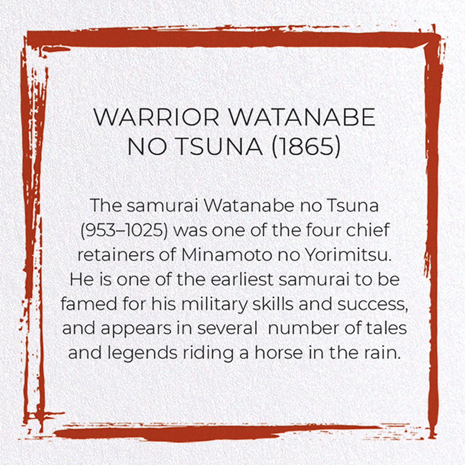 WARRIOR WATANABE NO TSUNA (1865)