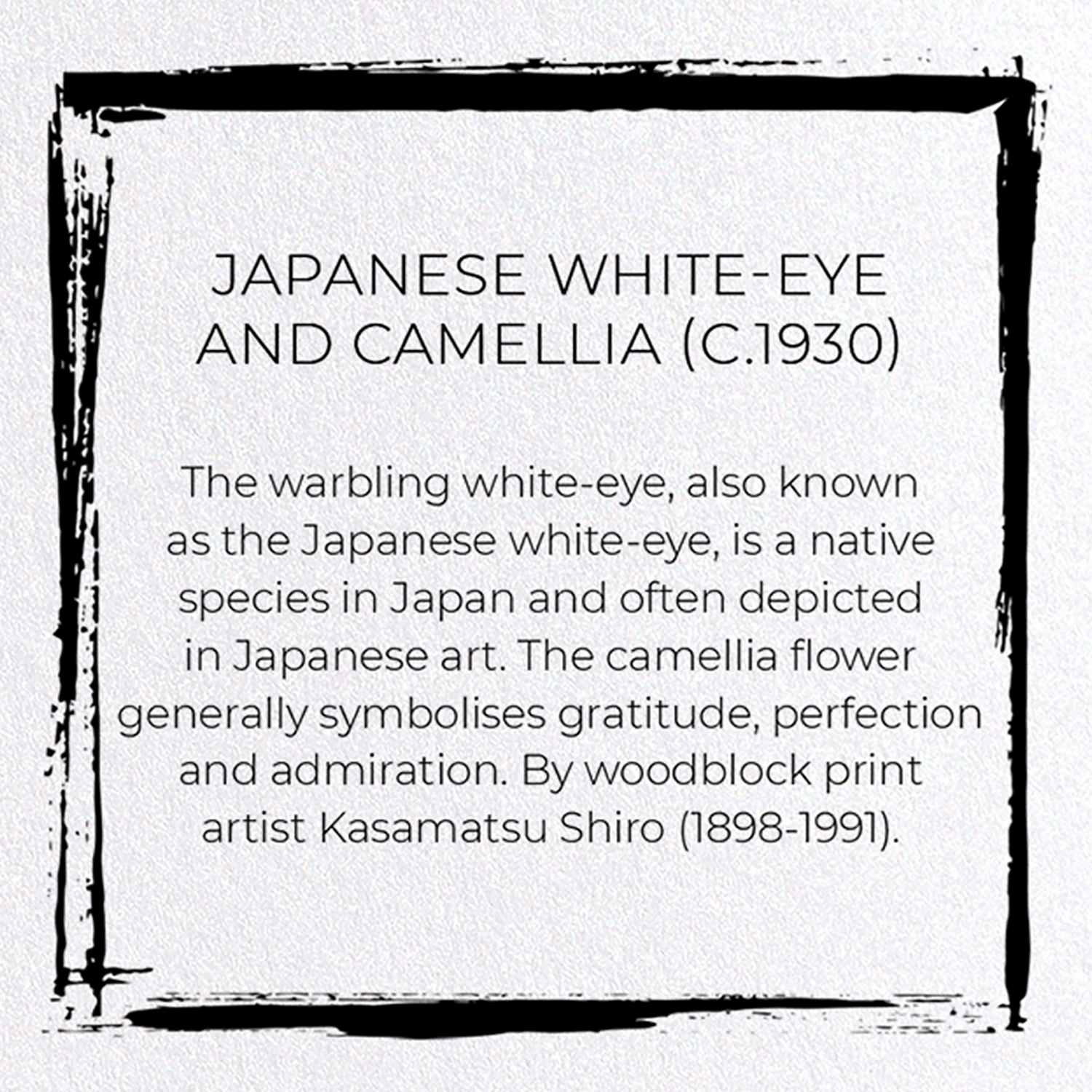 JAPANESE WHITE-EYE AND CAMELLIA (C.1930)