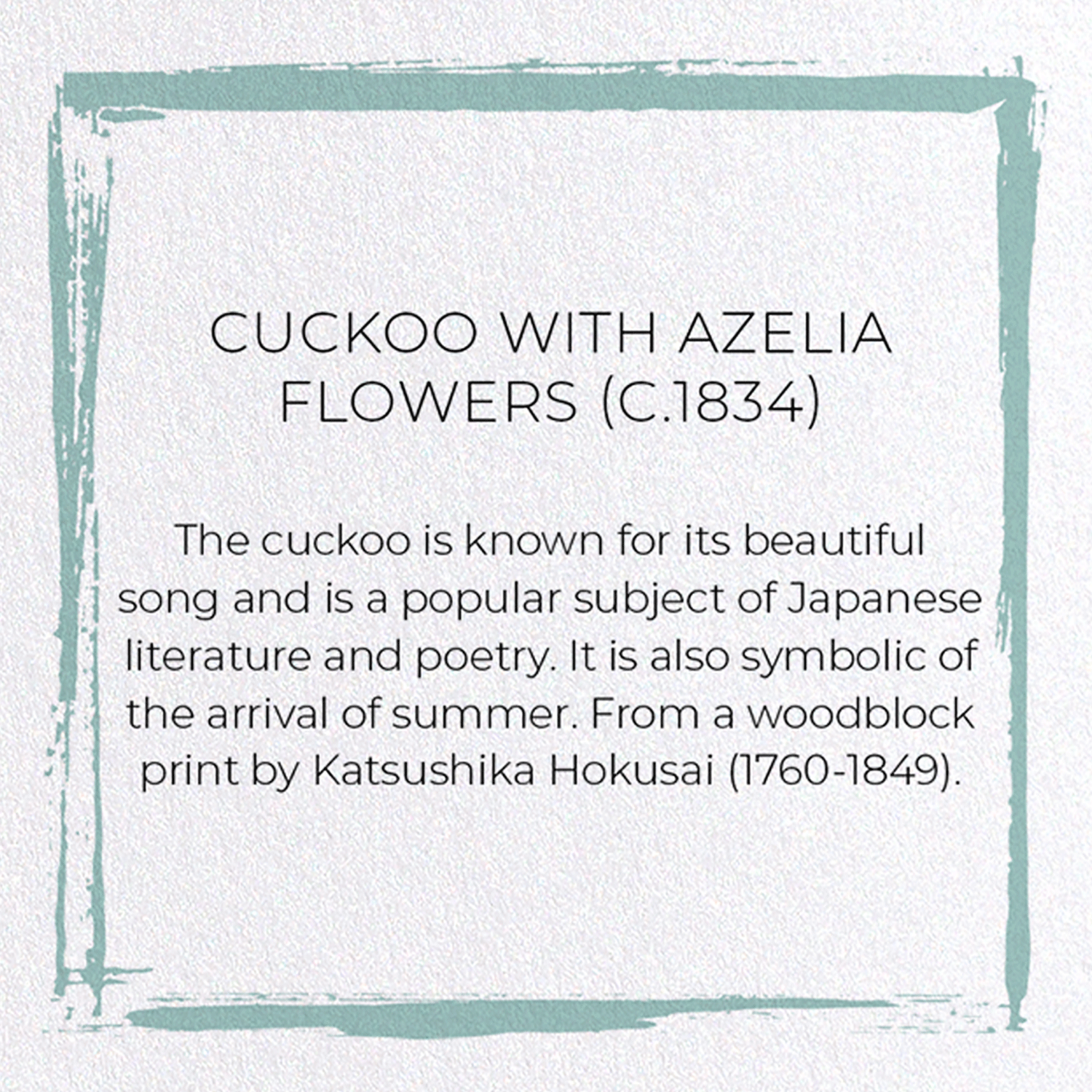 CUCKOO WITH AZELIA FLOWERS (C.1834)
