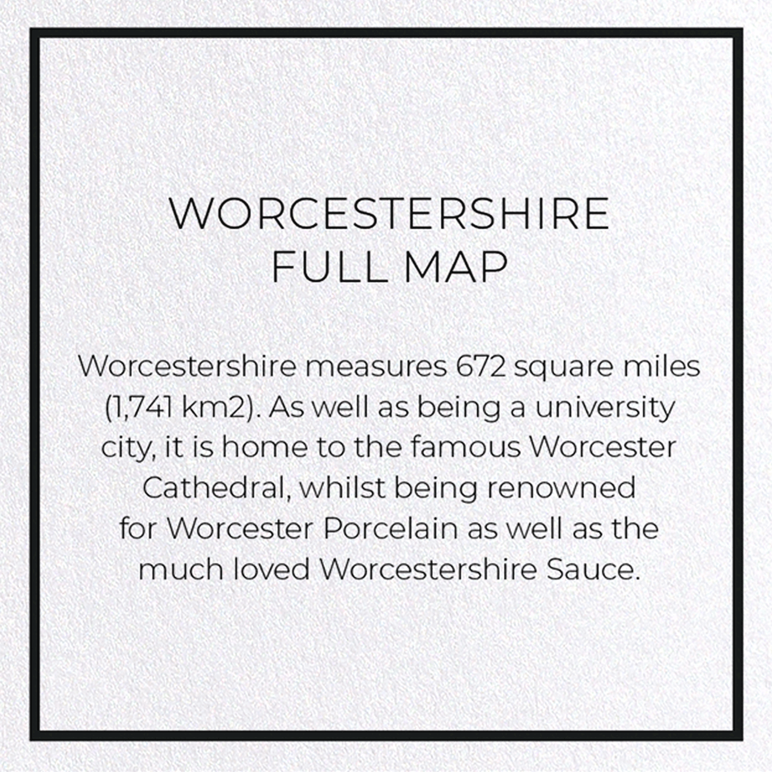 WORCESTERSHIRE FULL MAP