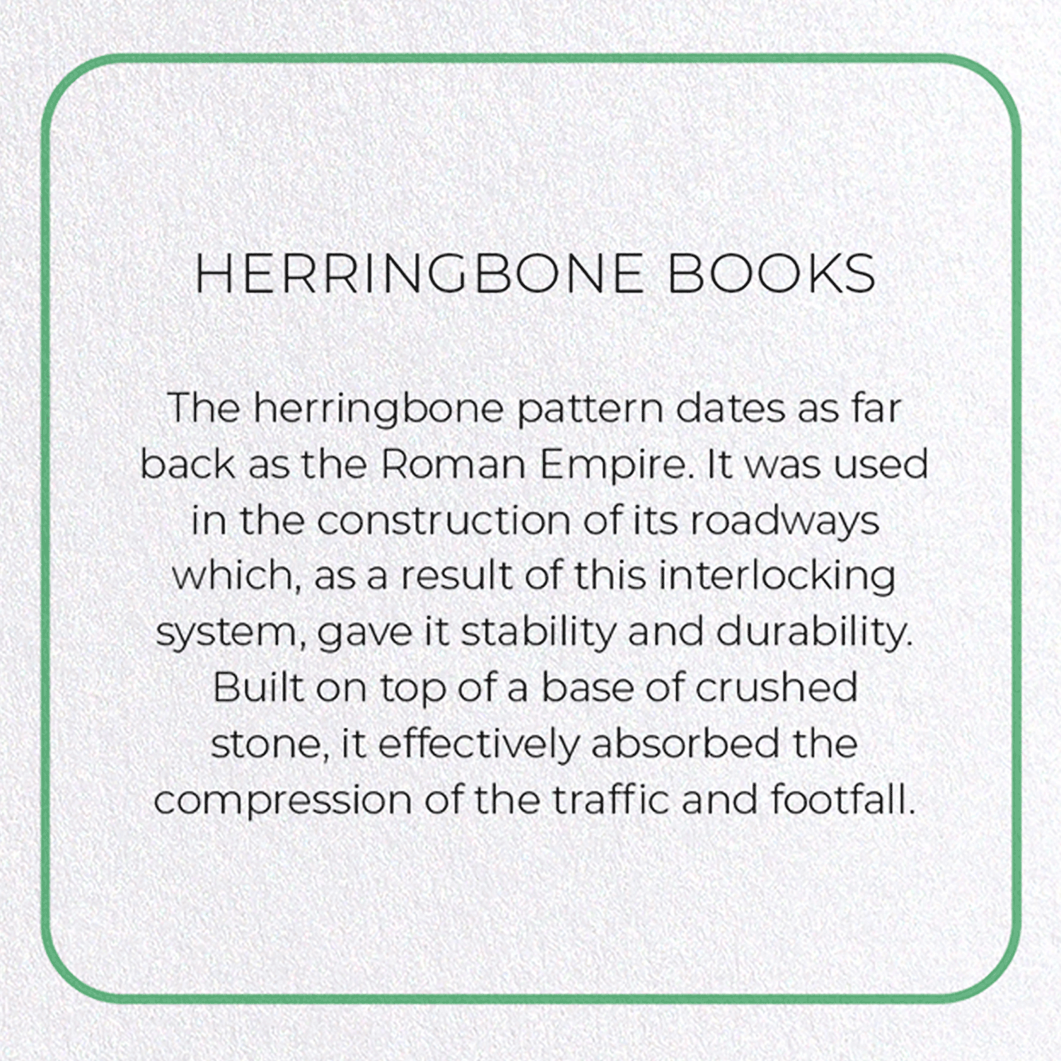 HERRINGBONE BOOKS