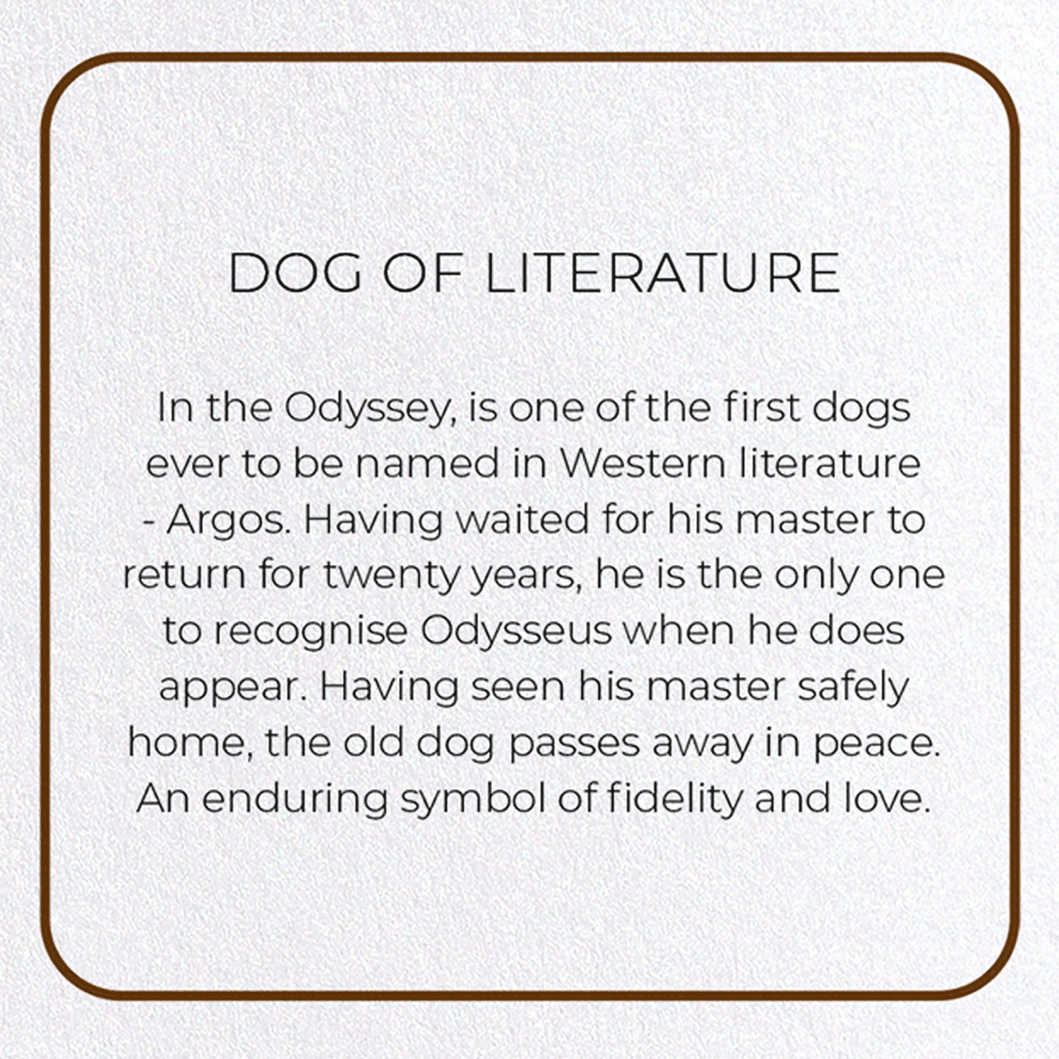 DOG OF LITERATURE