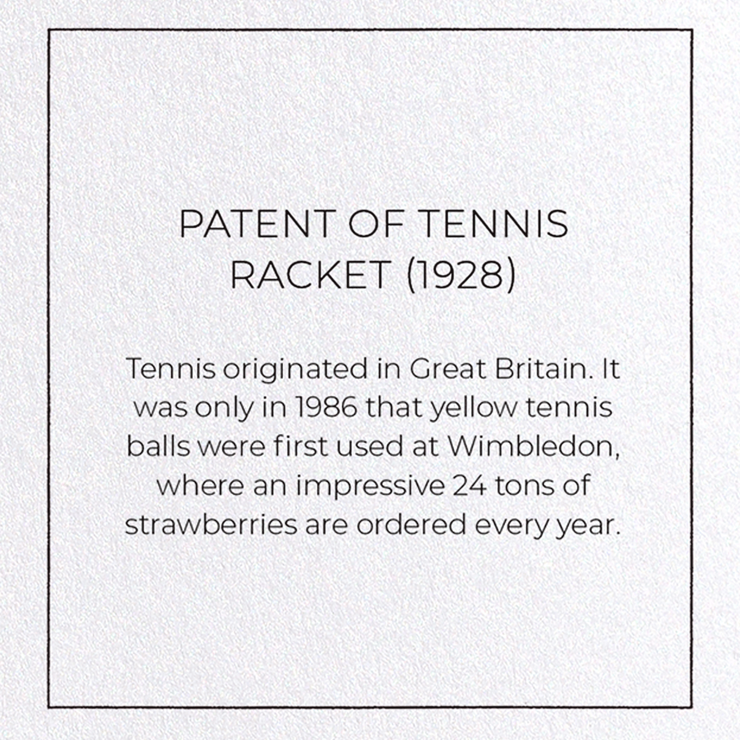 PATENT OF TENNIS RACKET (1928)