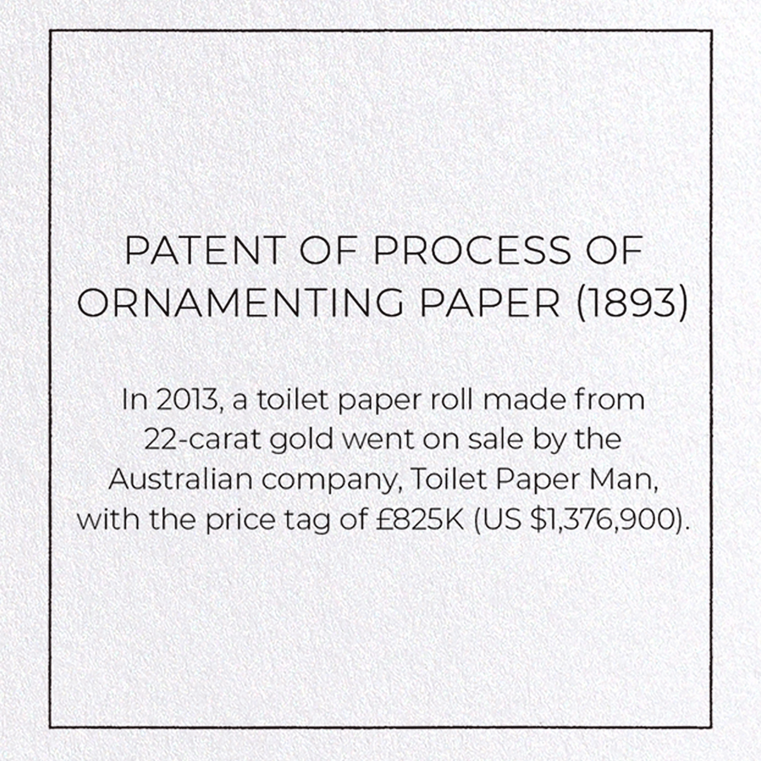 PATENT OF PROCESS OF ORNAMENTING PAPER (1893)