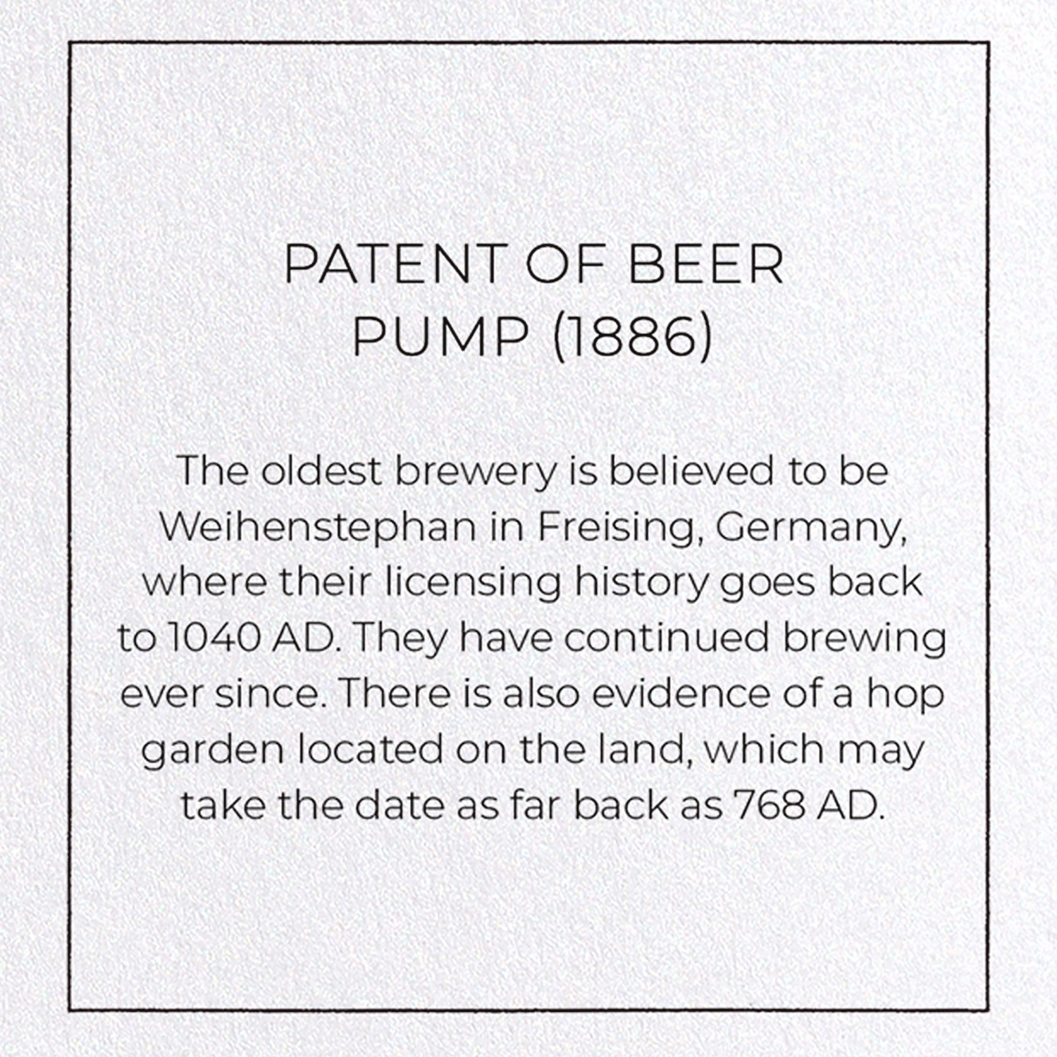 PATENT OF BEER PUMP (1886)