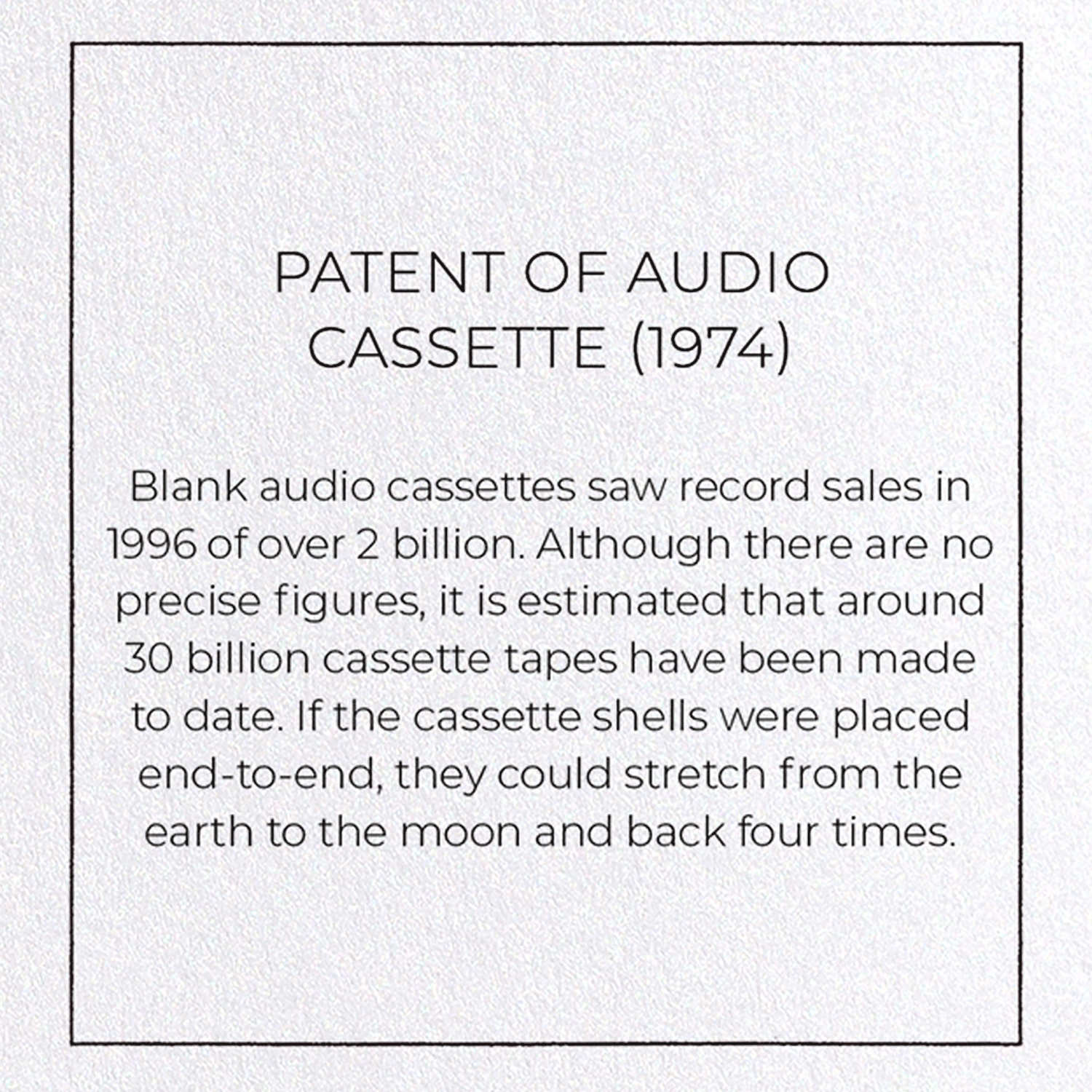 PATENT OF AUDIO CASSETTE (1974)