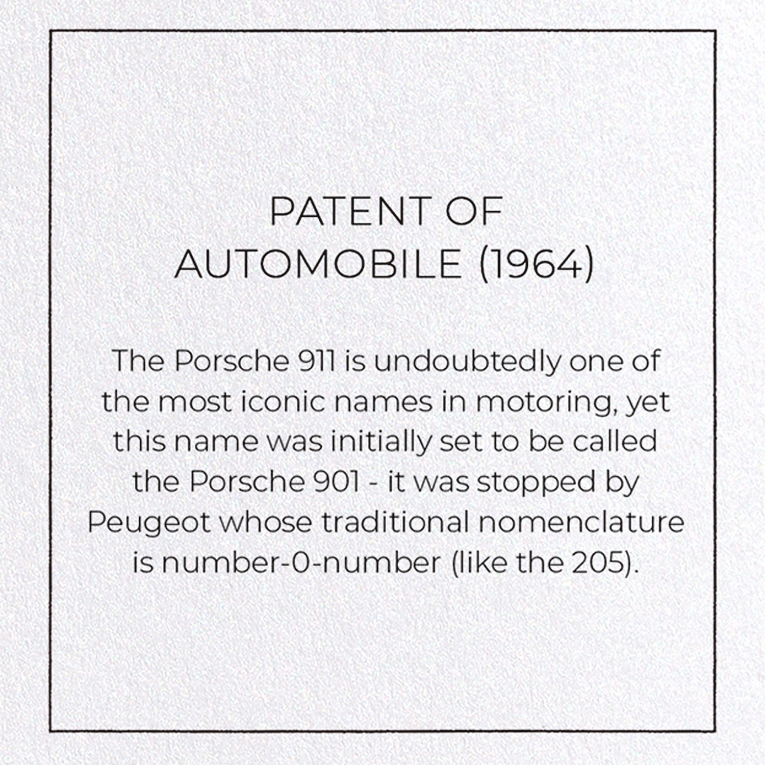 PATENT OF AUTOMOBILE (1964)