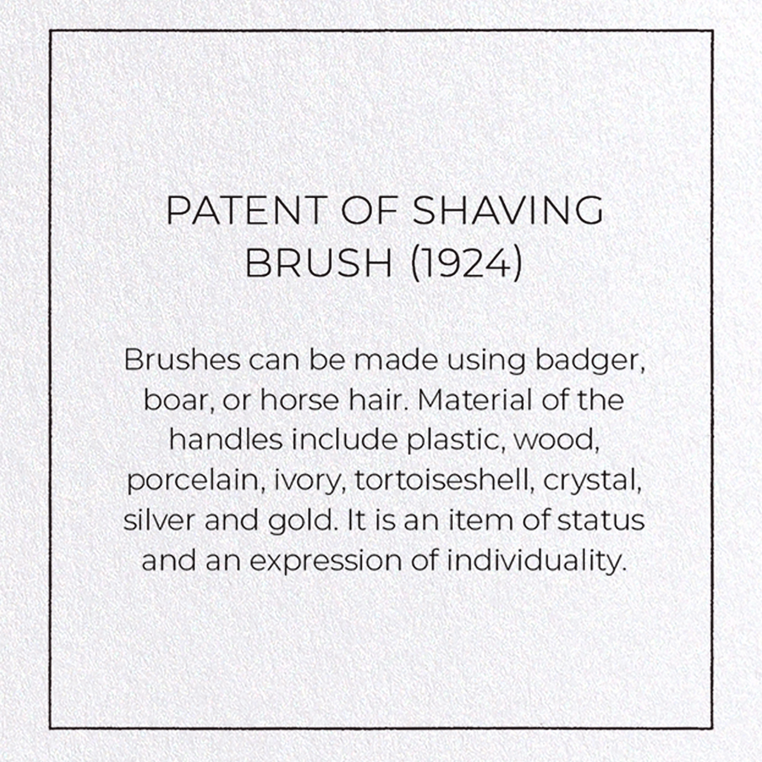PATENT OF SHAVING BRUSH (1924)