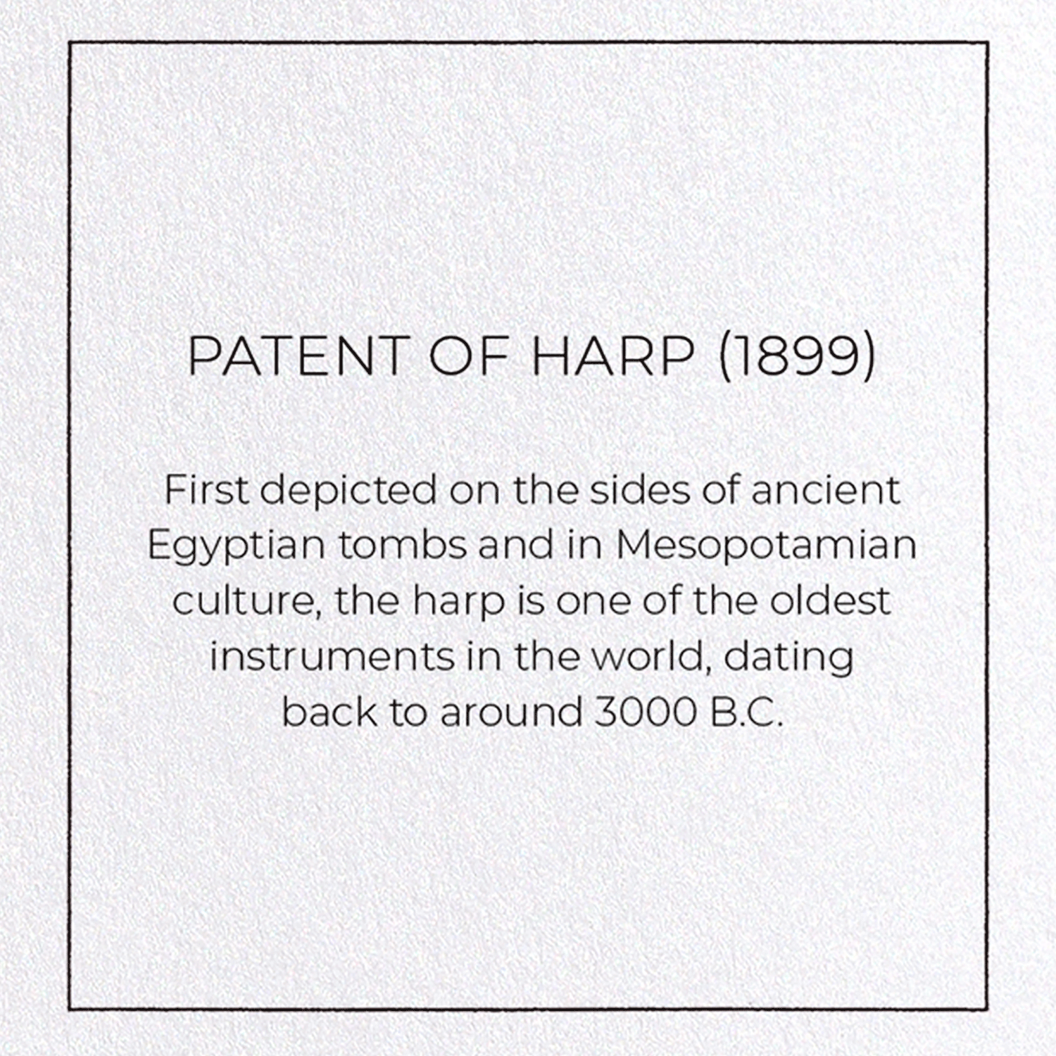 PATENT OF HARP (1899)