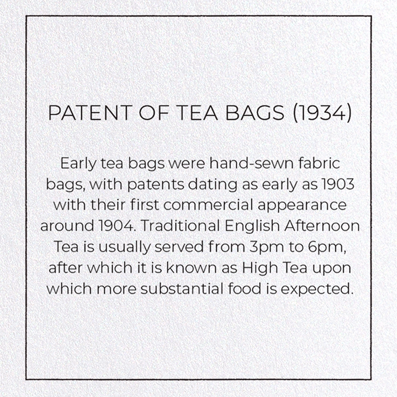 PATENT OF TEA BAGS (1934)